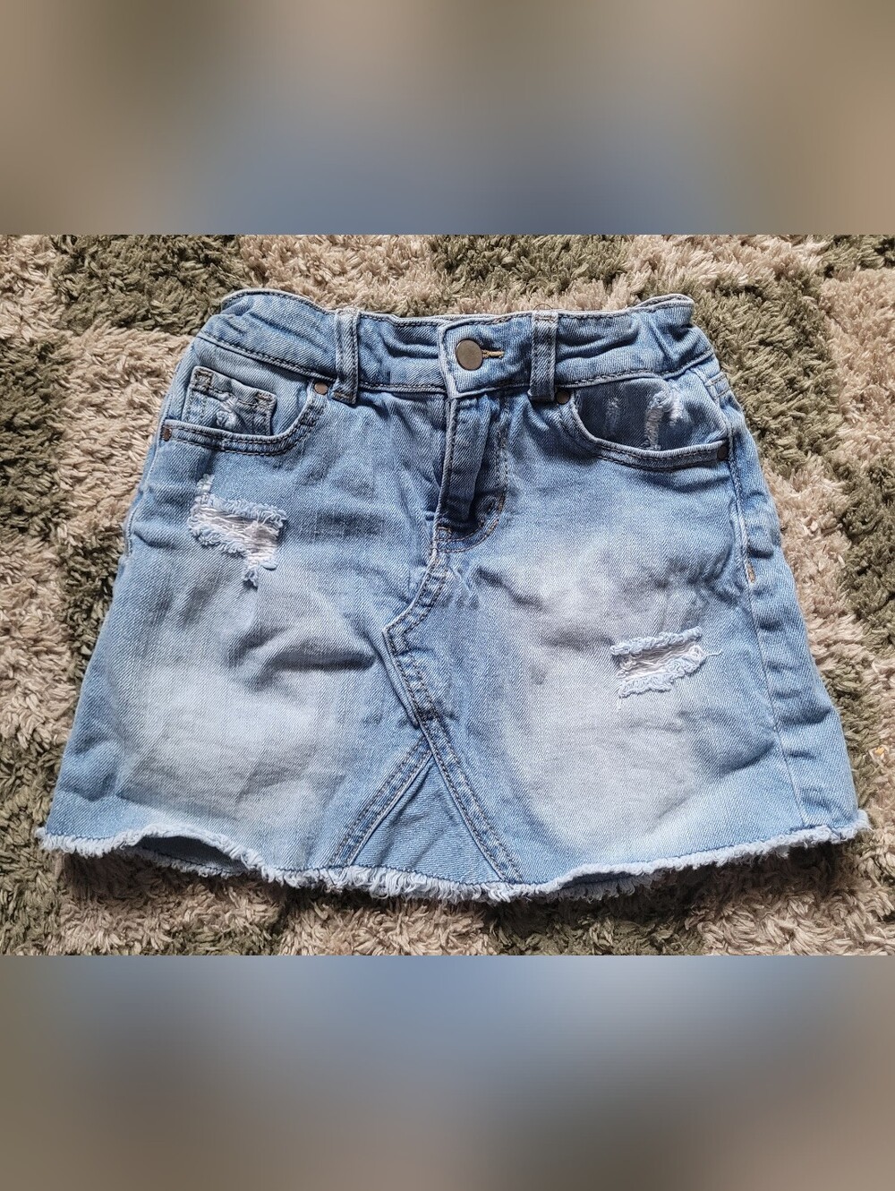 wonder nation Light Blue Distressed Denim Mini Skirt